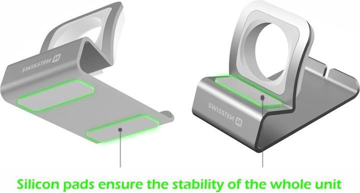 Actual product image Swissten Aluminum Stand for Apple Watch