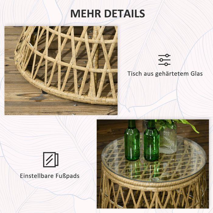 Produktbild Swisshandel24 Gartenmöbel-Set 3-tlg., Bistro-Set inkl. Couchtisch, 2 Stühle, Gartensitzgruppe mit Kissen, Gartenga (45 cm)