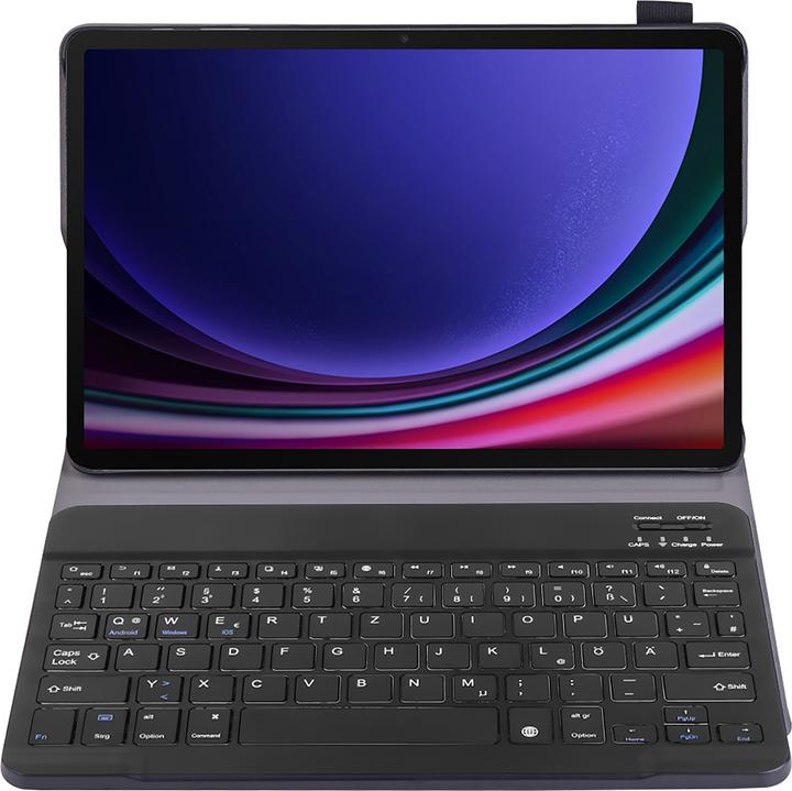 Produktbild Cazy Hoes met Toetsenbord QWERTZ - geschikt voor Samsung Galaxy Tab S9 - Zwart (DE, Galaxy Tab S9 FE)