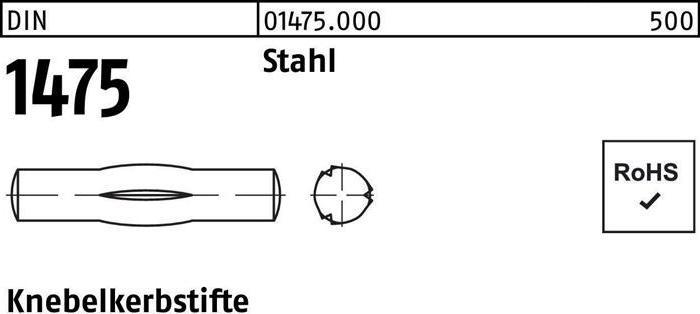 Produktbild Knebelkerbstift DIN 1475 8 x 55 Stahl DIN 1475