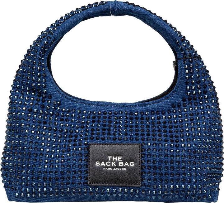 Actual product image Marc Jacobs the mini sack denim handbag with crystals