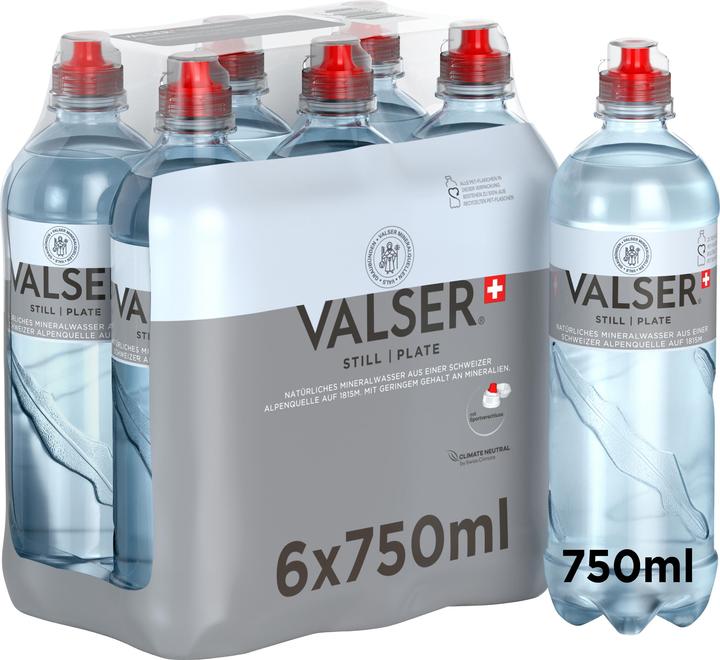 Actual product image Valser Still sports cap (6 x 75 cl)