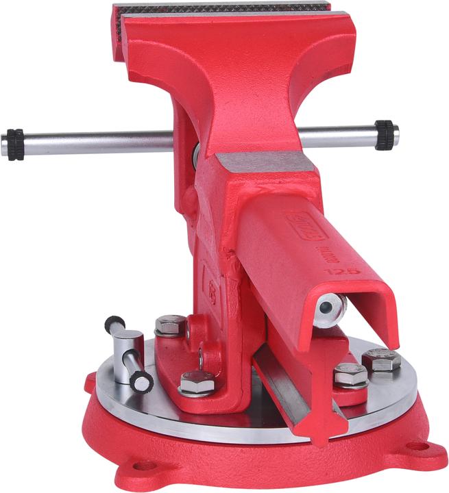 Produktbild KS Tools Parallel-Schraubstock mit Drehteller, Backenlänge 120 mm, mit Rohrspannbacke (120 mm)