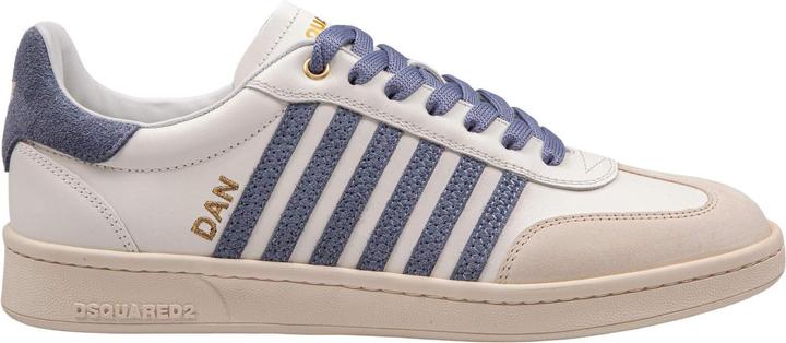 Produktbild Dsquared2 boxer sneakers in leather and suede color milk and blue (44)