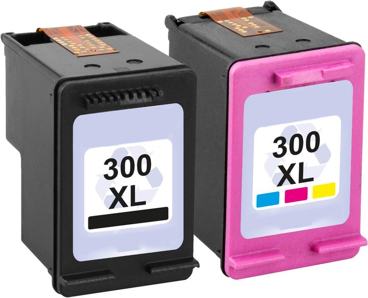 Immagine prodotto Plutoos HP 300 XL Cartucce HP 300 XL compatibili XXL, set di 2 BK+CL (FC, CL)