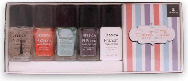 Immagine prodotto Jessica Cosmetici Sweet Talk Spring Treats Base Coat e 3 colori vivaci con lucentezza finale - Set (Smalto)