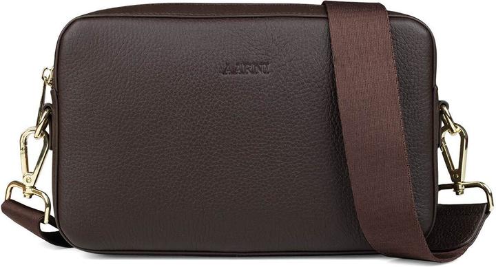 Aarni Large Crossbody Bag, dark brown/gold