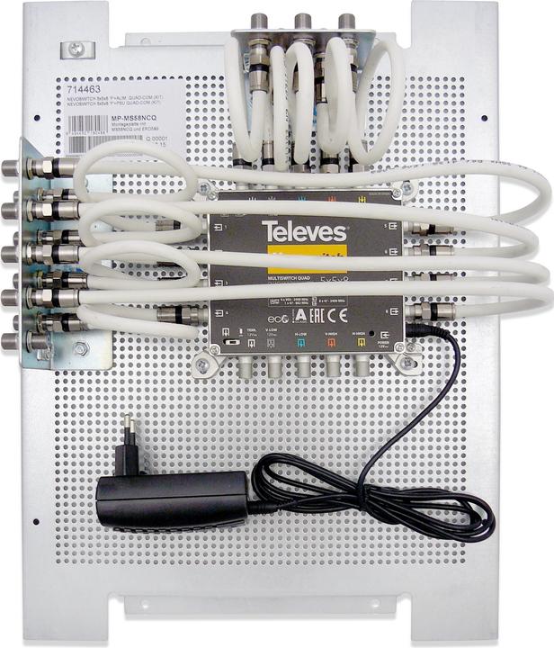 Image du produit Televes GmbH Commutateur multiple 12,70cm (5") 8 Nevo avec plaque de montage MP-MS58NCQ