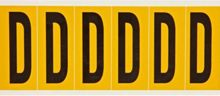 Actual product image Brady 1550-D Self-adhesive label Rectangle Durable Black - Yellow 6pcs e