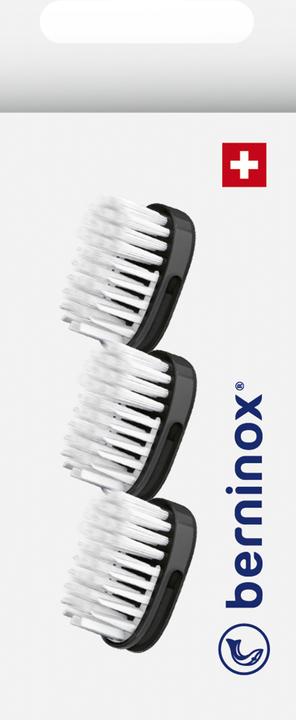 Berninox Ersatz-Zahnbürstenköpfe tiefschwarz medium 3 Stk (3 x)