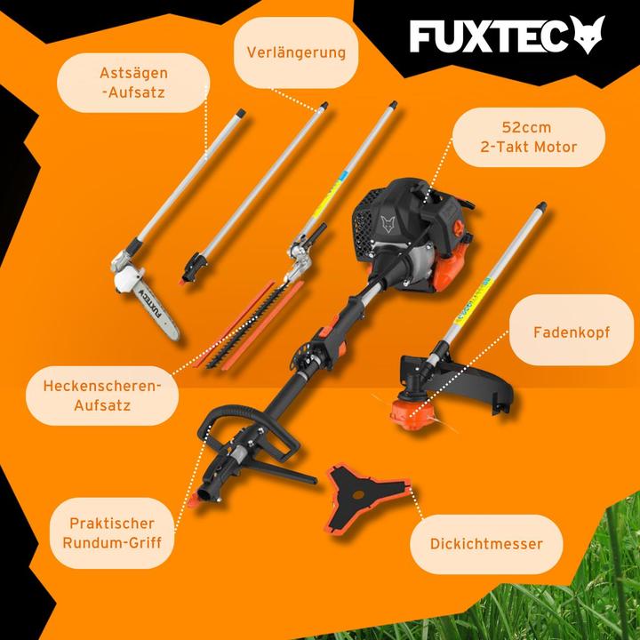 Actual product image Fuxtec FX-MT252ER Multitool 5in1 petrol brushcutter with adjustable high pruner (FX-MT252ER) (Trim line, Plastic knives)