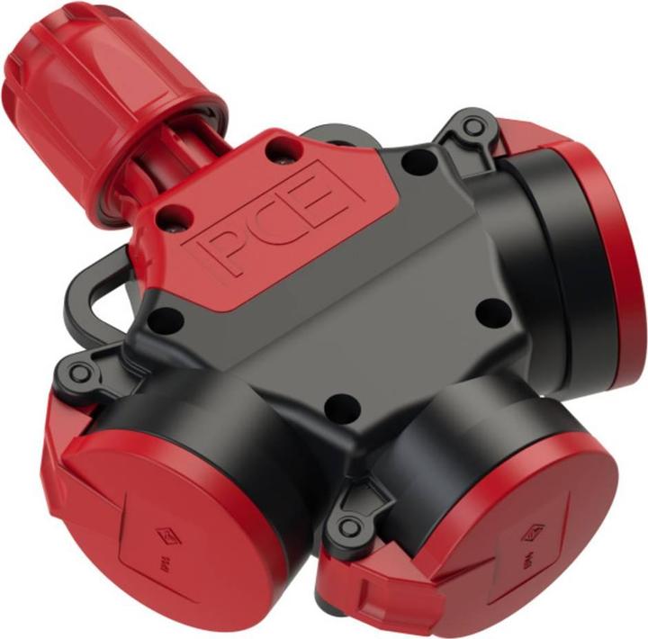 Produktbild PCE 3-Wege Kupplung mit Klappdeckel Vollgummi IP44 250V 16A 253622-s