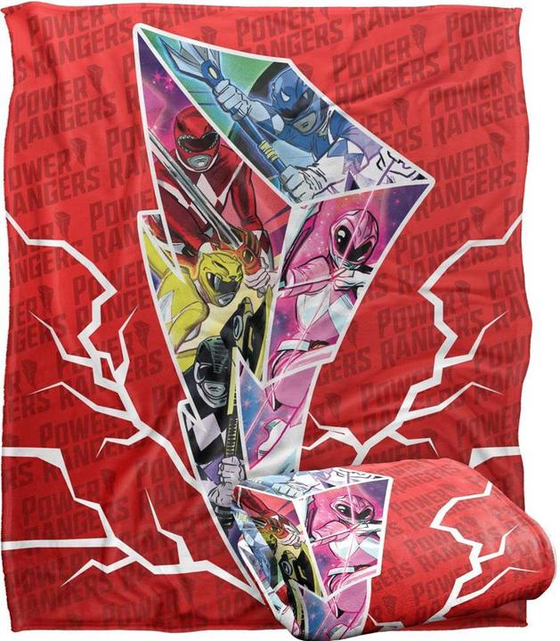 Actual product image Power Rangers Lightning Bolt Blanket (152 x 127 cm)
