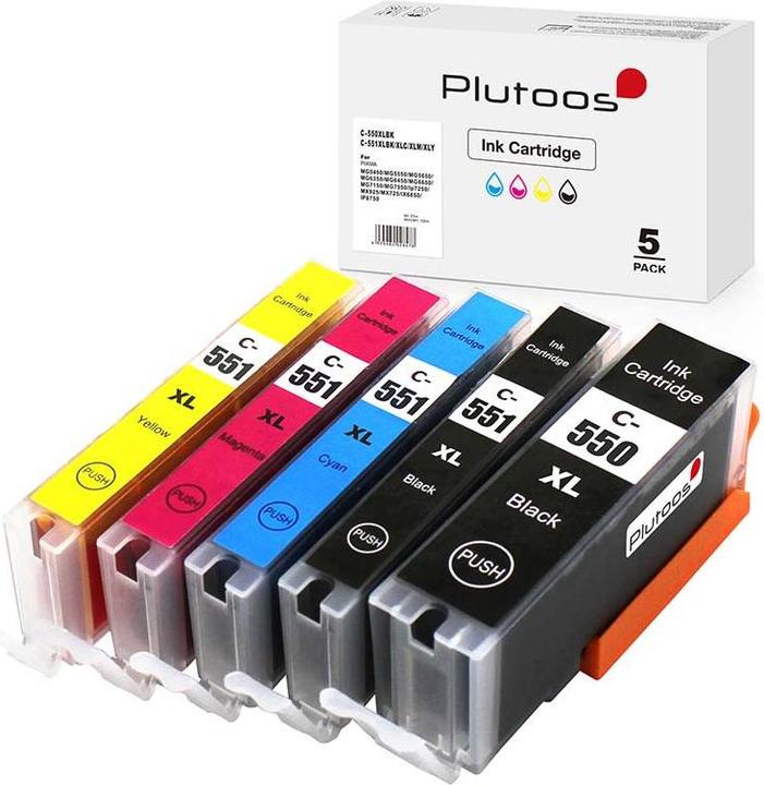 Image du produit Plutoos Cartouche Canon PGI-550 CLI-551 XXL compatible, jeu de 5 couleurs