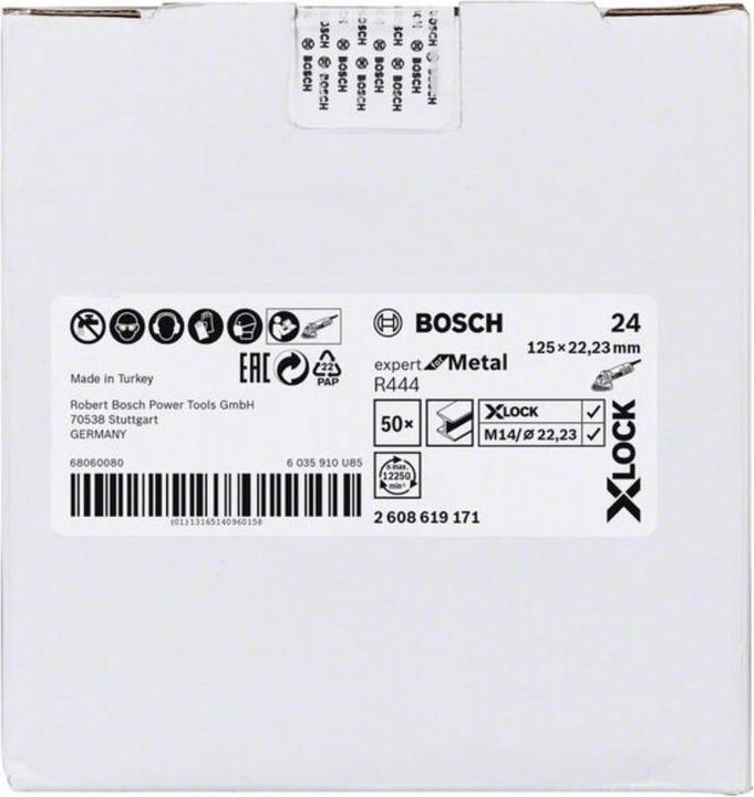 Produktbild Bosch Professional Zubehör X-LOCK Fiberschleifscheibe, Ø125 mm, K 24, R444, Expert for Metal, 1 Stk. (24)