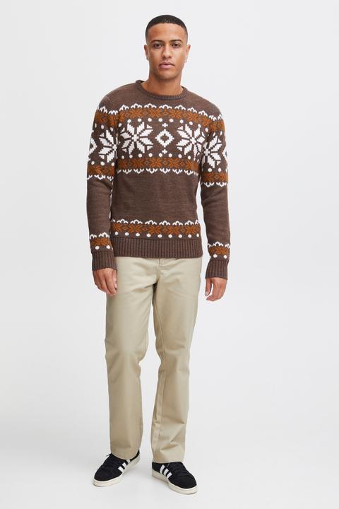 Image du produit Solid Norwig Pull En Grosse Maille Pull-Over Tricot Pour Homme Avec Encolure Rond (XXL)