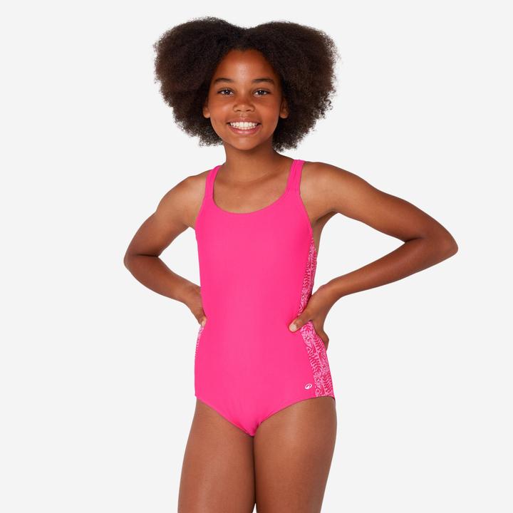 Produktbild Nabaiji Girls’ swimming 1-piece swimsuit - 100 Viki pink (10, 11, 12)