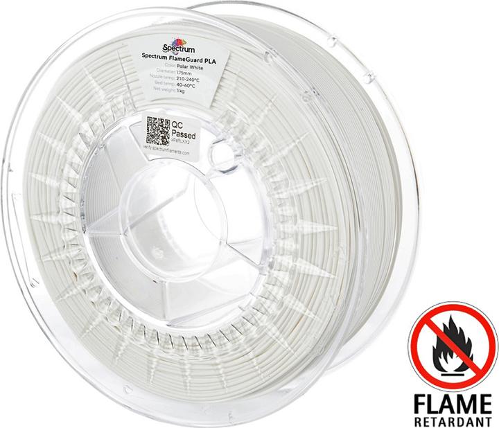 Produktbild Filament FlameGuard PLA Polar White 1kg 1.75mm (1.75 mm, 1000 g, Weiss)