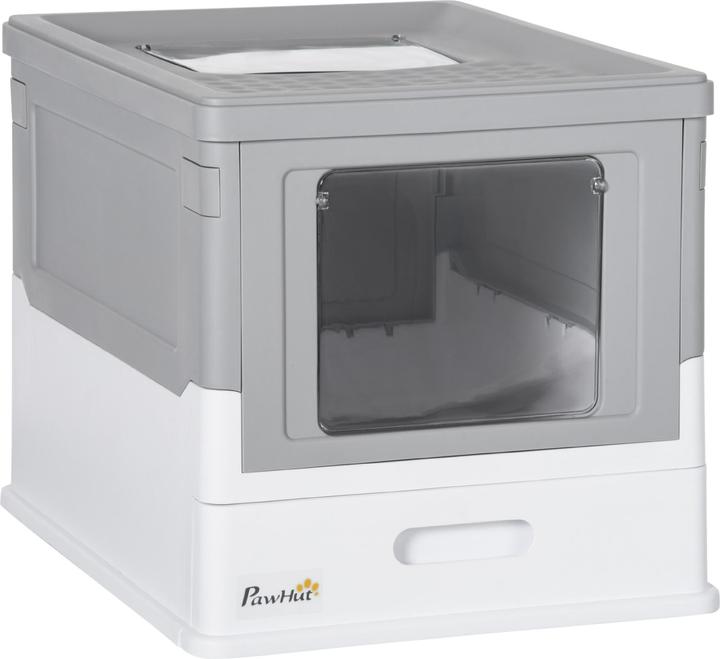 Actual product image PawHut Cat litter tray with pull-out drawer (Cat litter tray open)