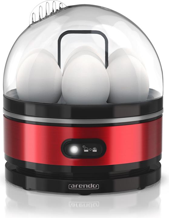 Actual product image Arendo Edelstahl Eierkocher 7-fach, 400 W, Edelstahl, Warmhaltefunktion, Härtegrad einstellbar, rot