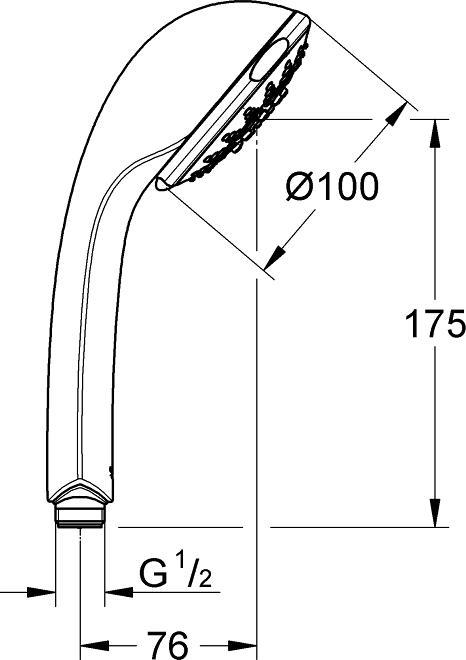 Produktbild Grohe Handbrause Relexa 100 five 28796000 10 cm chrom (5 Strahlarten, 21 l/min)
