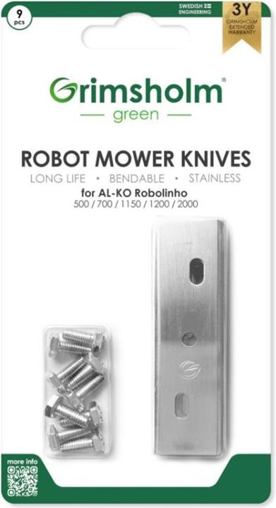 Grimsholm Messersatz (Mähroboter, Rasenmäher Messer + Ersatzmesser Gartenmaschinen)