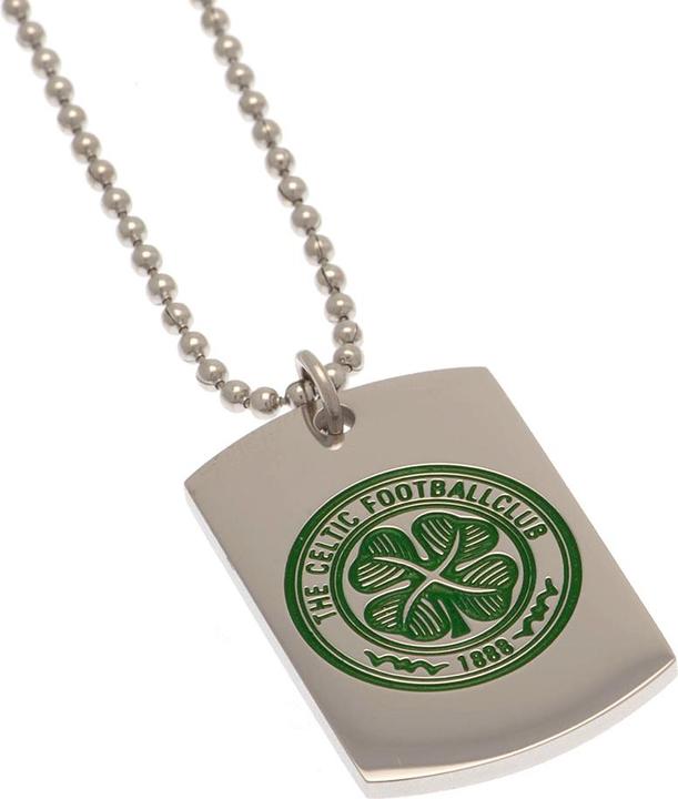 Actual product image Celtic FC Crest Dog Tag And Chain (100% synthetic material)