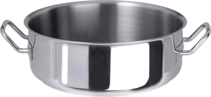 Contacto Série Cocotte plate avec poignées en acier inoxydable, contenance :,t. (24 cm, Poêle à frire, Acier inoxydable)