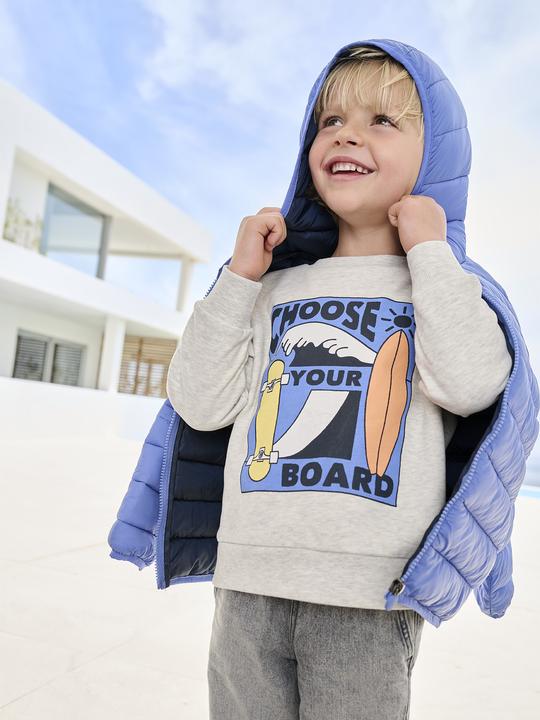 Actual product image Vertbaudet Jungen Sweatshirt mit grossem Skater-Motiv, Recycling-Polyester (128)