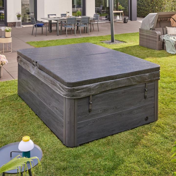 Produktbild Home Deluxe Outdoor Whirlpool BLACK PEARL, 27 Massagedüsen, Beleuchtung, Treppe und Thermoabdeckung, 3 Personen