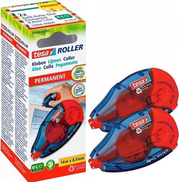 Image du produit tesa ecoLogo Roller de recharge de colle PERMANENT GLUE, pack de 2