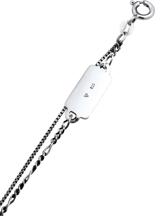 Produktbild Kuzzoi Halskette Herren Layer Figaro Venezianer Plättchen 925 Silber (925er Sterling Silber, 50 cm)