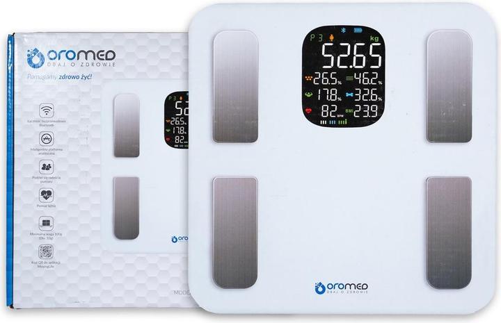 Image du produit Oromed Waga łazienkowa ORO BLUETOOTH SMART WHITE (180 kg)