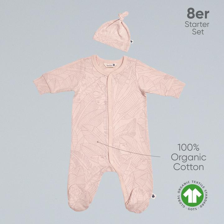 Actual product image TotsTale Premium 8 pcs. Newborn starter set – baby clothes made from organic cotton – birth gift (50, 56, 62, 68)