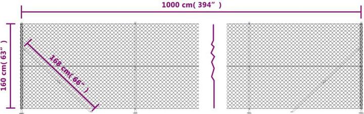 Produktbild VidaXL Maschendrahtzaun mit Bodenflansch Anthrazit 1,6x10 m