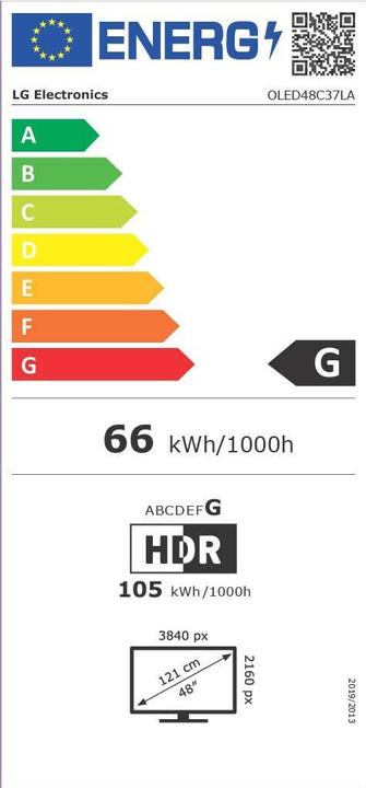 Energie-Label LG OLED48C37LA (48", C3, OLED, 4K, 2023)