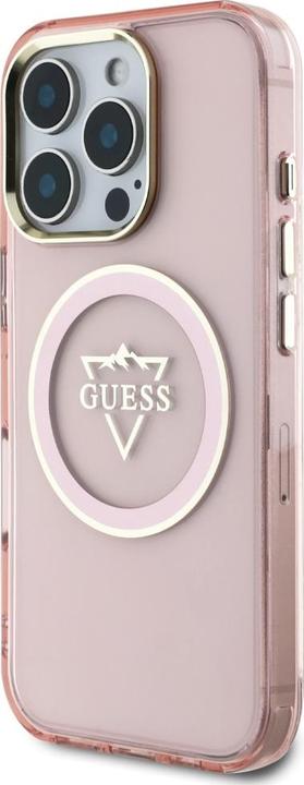 Actual product image Guess Hardcase MagSafe IML Metal Mountain Logo Case for iPhone 16 Pro 6,3" Pink (Apple iPhone 16 Pro)