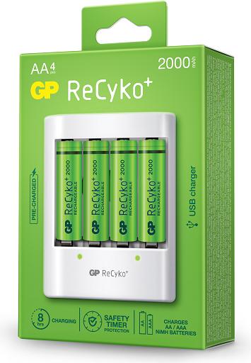 Immagine prodotto GP Batteries ReCyko U411, Batteria ricaricabile, AA, idruro di nichel-metallo (NiMH), 1,2 V, 4 pezzo(i) (4 pz., AA, 2000 mAh)