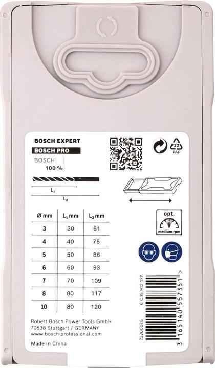 Actual product image Bosch Professional Zubehör PRO Wood twist drill set. 7 pcs. (4 mm, 3 mm, 5 mm, 6 mm, 7 mm, 8 mm, 10 mm)