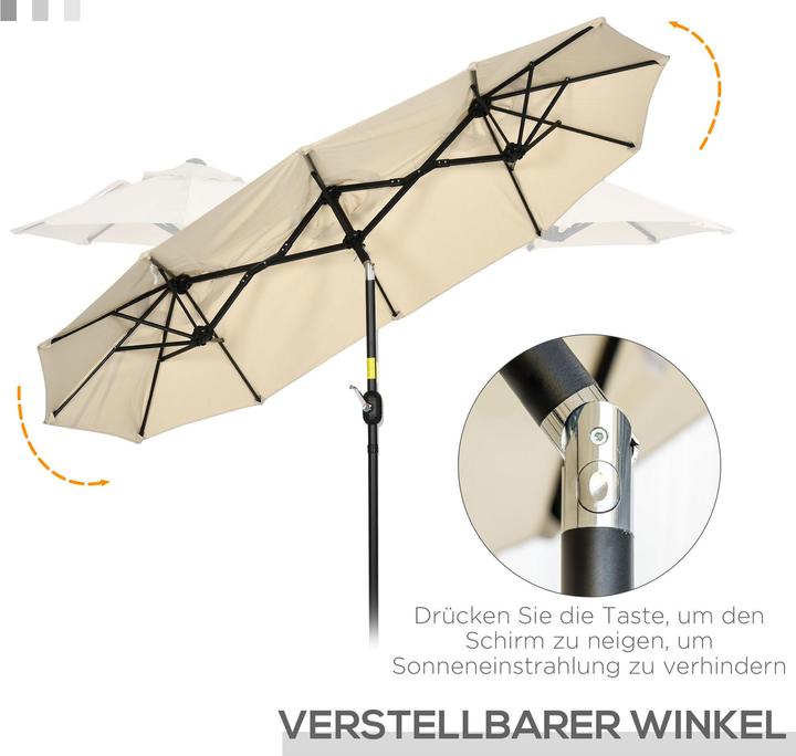 Image du produit Outsunny Parasol double face avec toit anti-vent (1.47 m)