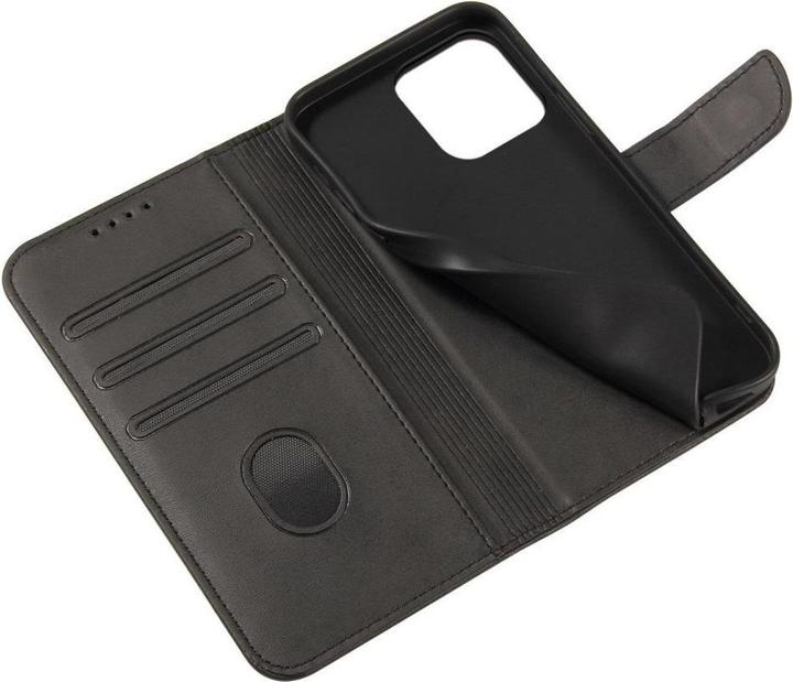 Produktbild Hurtel Magnethülle für Motorola Moto E32 Hülle mit Flip Wallet Ständer schwarz (Motorola Moto E32)