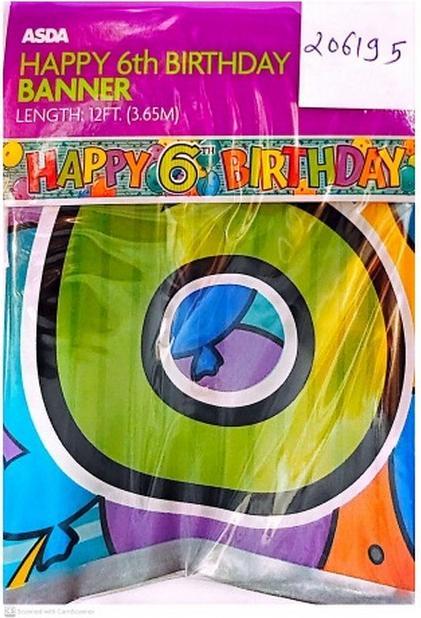 Actual product image Asda 16th Birthday Banner