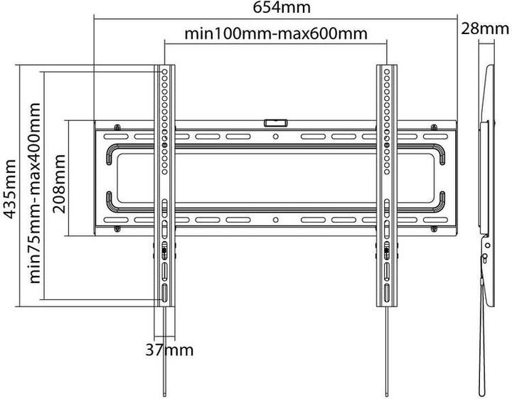 Image du produit Xantron Strongline 42 (Mur, 75", 50 kg)