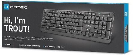 Produktbild Natec TROUT Tastatur USB QWERTY US International (US, Kabelgebunden)