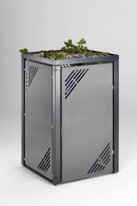 Actual product image VAR Waste container cupboard with planter lid tray, lockable, add-on element (240 l)