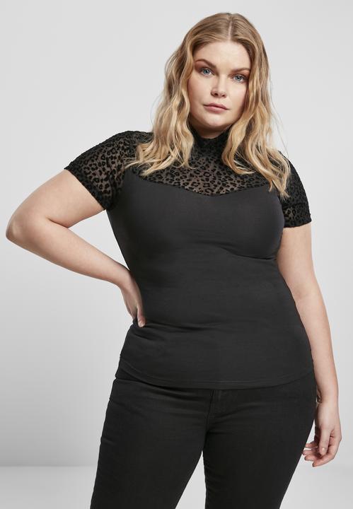 Actual product image Urban Classics Ladies Flock Lace Turtleneck Tee (4XL)