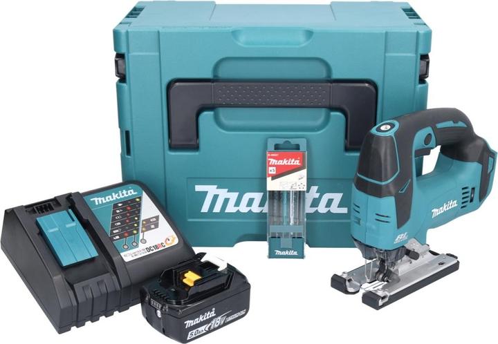 Productafbeelding Makita DJV 182 RT1J Accudecoupeerzaag 18 V Brushless + 1x accu 5,0 Ah + lader + 5 decoupeerzaagjes