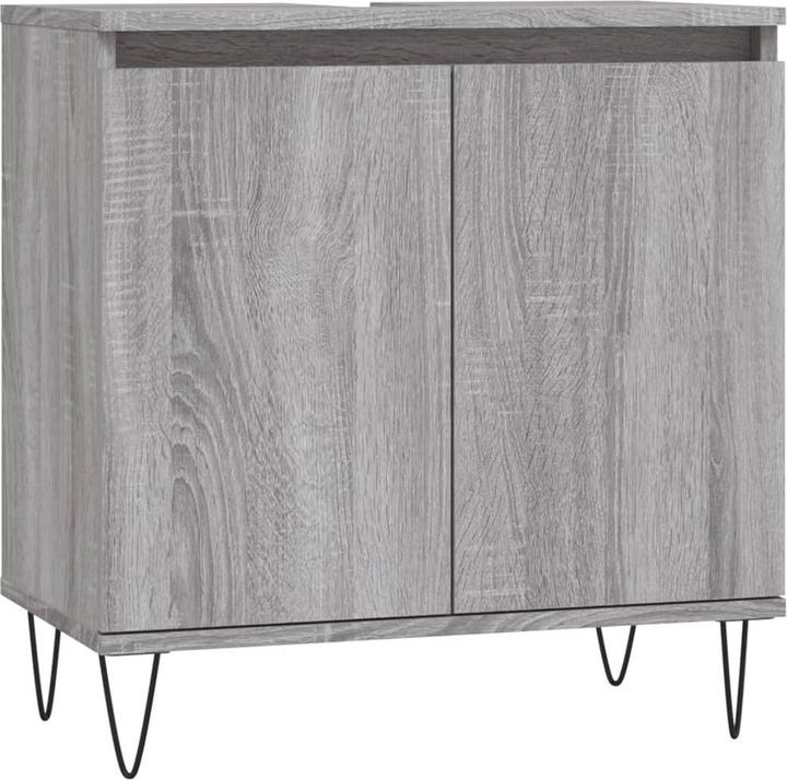 Image du produit VidaXL Badschrank Grau Sonoma 58x33x60 cm Holzwerkstoff, Farbe (58 x 33 x 60 cm)