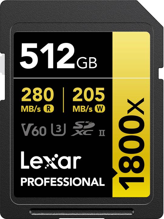 Lexar Professional (512 GB, SDXC, U3, UHS-II)
