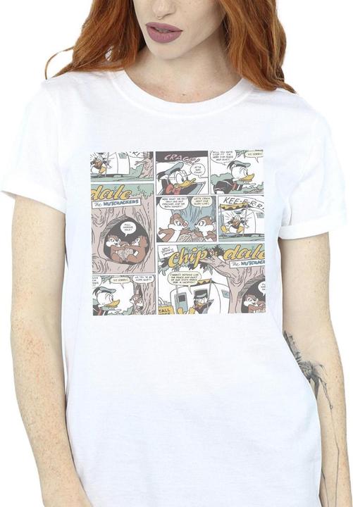 Actual product image Disney Womens/Ladies Chip 'n Dale Comic Cotton Boyfriend T-Shirt (3XL)